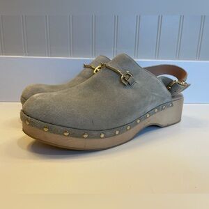 Sam Edelman Green Suede Clogs